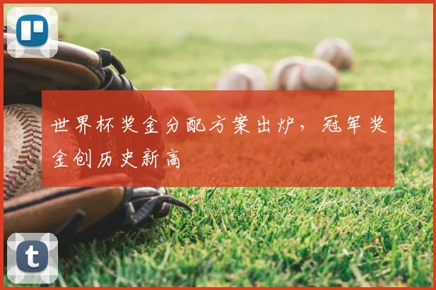 世界杯奖金分配方案出炉，冠军奖金创历史新高